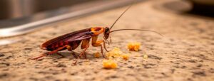 Κατσαρίδα σε κουζίνα – close-up