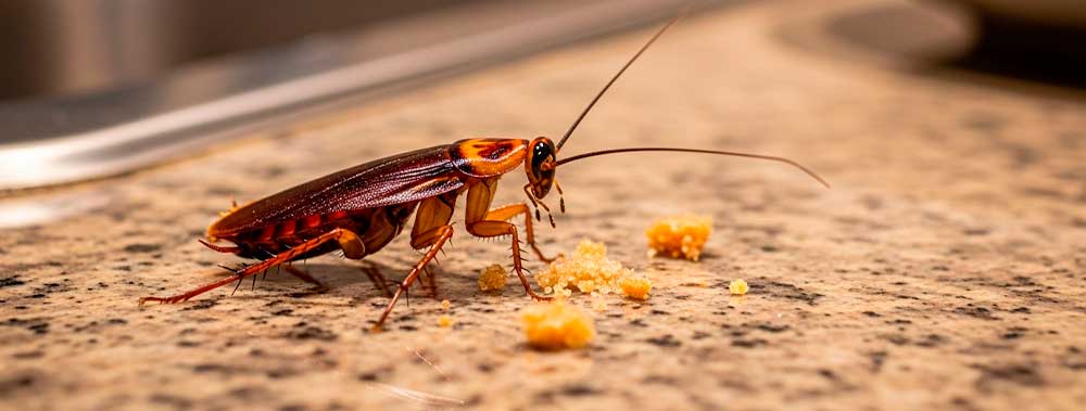 Κατσαρίδα σε κουζίνα – close-up